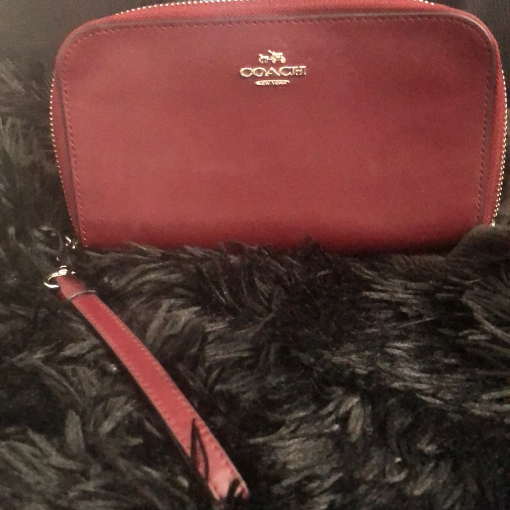 Coach large burgandy wallet